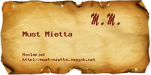 Must Mietta névjegykártya